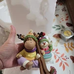 Home Interiors 58065 Reindeer Moose Resin Snowman Christmas Stocking Holder Nib. Fixed Price $25.00.