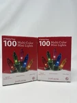 100 Ct Holiday Time Mini Lights Multicolor Green Wire Lighted 21.5 Ft - Lot Of. Fixed Price $8.00.