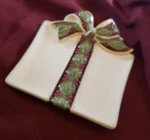 Grasslands Road Christmas Gift Box Shaped Trinket Dish, Holly Leaves Berries. Fixed Price $18.65.