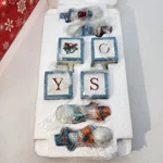 Christmas Snowman Blocks Snowy Joe Spelling 2003 Vtg Open Box New Avon. Fixed Price $19.95.