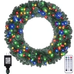 36" Prelit Christmas Wreath Snowy Artificial With 120 Led Lights Remote. Fixed Price $68.86.