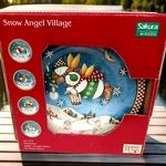 Sakura Snow Angel Village Salad Dessert Plates Set Of In Box Debbie Mumm B4. Fixed Price $16.95.
