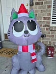 Enchanted Forest Cat Santa Hat Inflatable Light Up 3.5 Ft Christmas Decor. Fixed Price $25.49.