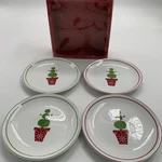 Four Starbucks Coffee "holiday Plates" Copyright 2006 Original Box 6". Fixed Price $21.03.