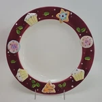 Laurie Gates Holiday Treats 9-7/8" Luncheon Salad Plate Cookie Cupcake Holly. Fixed Price $14.95.