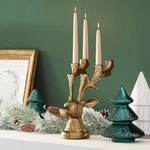 Brass Deer Candelabra/seasonal/candle Holder Tabletop Decor Threshold Designed. Fixed Price $49.99.