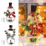Christmas Wreath For Front Door Home Decoration Led Snowman. Fixed Price $11.69.