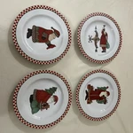 Sakura Debbie Mumm Christmas Holiday Santas Spirit Set Of 4 Salad Dessert Plates. Fixed Price $11.60.