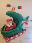 6FT Airblown Gemmy Christmas Santa Helicopter Rotors Spin Animated Yard Decor. Fixed Price $55.00.