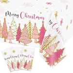 3 Pcs Pink Christmas Tree Plastic Covers Merry Tablecloth Win.... Fixed Price $23.72.