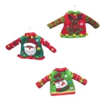 Dec. Diamonds Sweaters Santa Snowman Reindeer Set Of 3 Christmas Ornaments Elf. Fixed Price $24.95.