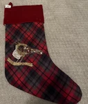Nwt Pottery Barn Stocking Embellished Jeweled Plaid Cardinal Red Bird Christmas. Fixed Price $28.00.