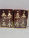Lenox Holiday Gold Tone Christmas Tree Napkin Rings Of 8 (2 Sets 4) Nib. Fixed Price $26.95.