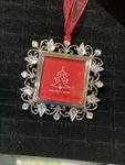 Studio Decor Christmas Ornament Photo Frame Holds 2.5X2 Pic Silver & Sparkly Gem. Fixed Price $6.25.