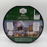 Holiday Time 500 Cool White Icicle Led Christmas Lights Wire 52.3 Ft New. Fixed Price $24.99.