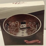 Christmas Holiday Decorative Bowl With Snowman 9.5" 3.4" New In Box. Fixed Price $19.95.