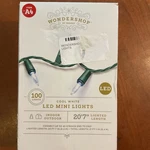 Wondershop Item A4 100 Led Mini Lights Cool White 20 7 Lighted Length. Fixed Price $13.99.