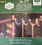 18 Ft Multicolor Super Bright Led Rope Christmas Lights Holiday Time New In Box!. Fixed Price $19.75.