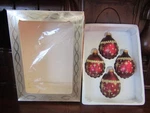 Vtg Set Of 4 Rauch Industries Burgundy Christmas Ornaments Teardrop-star Magic. Fixed Price $11.99.