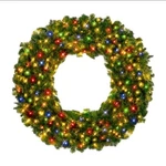 Best Choice Products 24IN Large Multi Color Prelit Fir Christmas Holiday Wreath. Fixed Price $55.00.