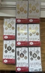 Holiday Time 5 Gold White Wood Bauble Ornaments Snowflake Pattern Christmas. Fixed Price $10.00.