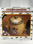 Country Snowman Stoneware Covered Crock With Lid Cookie Jar Original Box. Fixed Price $9.99.