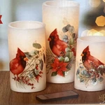 Fitz Floyd Red Cardinal Birds Led 3 Candle Set Remote Real Wax Flicker. Fixed Price $28.99.