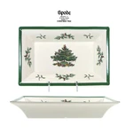 Vintage Spode Christmas Tree 8.5" Rectangular Tray Dish Mistletoe S3324-V 1996. Fixed Price $20.95.