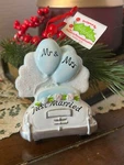 Christmas Ornament Holly Adler Mr.& Mrs. Just Married 4.5" For Personalization. Fixed Price $8.25.