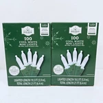 Holiday Time - 100 Cool White Mini Led Lights Green Wire Qty 2. Fixed Price $8.95.