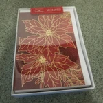 Hallmark Seasons Christmas Cards "poinsetta" Box Of 16. Fixed Price $7.99.