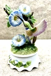 1996 Seymour Mann Hummingbird Lidded Trinket Box Bisque Porcelain Signed Bernini. Fixed Price $11.00.