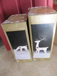 Lot Of 2 Buck Doe Birch Design Lighted Deer Yard Wire Sculpture Christmas Decor. Fixed Price $99.00.
