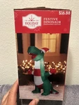 Holiday Time Festive Dinosaur Airblown Inflatable Christmas Yard Decoration 4 Ft. Fixed Price $14.99.