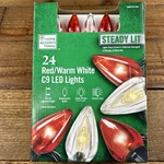 Steady Lit Home Accents Red/warm White C9 Led Lights 15.4' Indoor And Outdoor. Fixed Price $12.99.