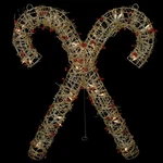 Northlight 25" Champagne Gold Glitter Rattan Candy Cane Christmas Yard Art. Fixed Price $85.49.