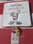 Christmas Cocktail Square Plates Set Of 3 Ceramic New Global Design. Fixed Price $20.00.