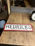 Vintage Old Original Hedrick Name Arrow Directional Hand Painted Wood Sign Usa. Fixed Price $99.99.
