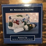 New St. Nicholas Square Button Up Christmas Dip Mix Set Bowl & Spreader Snowman. Fixed Price $13.89.