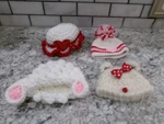 Hand-made Crocheted Doll Hats/shelf Sitter Decor, Love Collection, Set Of 4. Fixed Price $10.49.