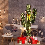 Topbuy 6' Artificial Cactus Christmas Tree Pre-lit Optical Fiber W/ Led Lights. Fixed Price $91.99.