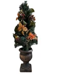Martha Steward 4FT Pre-lit 50 Warm Led Lights Gold Poinsetta Potted Tree.. Fixed Price $63.00.