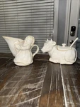 Pottery Barn 12 Days Of Christmas Maids Cow Milking Cream & Sugar Set #B144. Fixed Price $89.99.