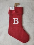 New Wondershop Initial Monogram Knit 19" Christmas Stocking Red B. Fixed Price $10.79.
