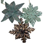 Seasons Of Cannon Falls Tin Leaf Floral Christmas Ornament Set 3 Nwt 6.75. Fixed Price $19.99.