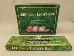 Set Of Everstar Plastic Blow Santa 10 Strand String Christmas Lights, Mising One. Fixed Price $30.00.