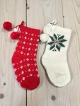Hearth & Hand Magnolia Green Snowflake Red Christmas Jacquard Knit Stockings Nwt. Fixed Price $38.00.