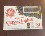 Vtg New Christmas Ge String-a-long Classic Lights 50 Multicolor Set Working. Fixed Price $29.00.