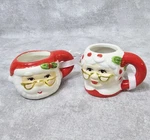 Christmas Santa & Mrs Claus Mini Mug Ornament Nostalgic 3" Set Of 2 Ceramic. Fixed Price $8.99.