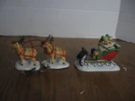 1993 Lemax Dickensvale Christmas Reindeer And SLEIGH-3 Pieces #33094 Orig Box. Fixed Price $10.00.